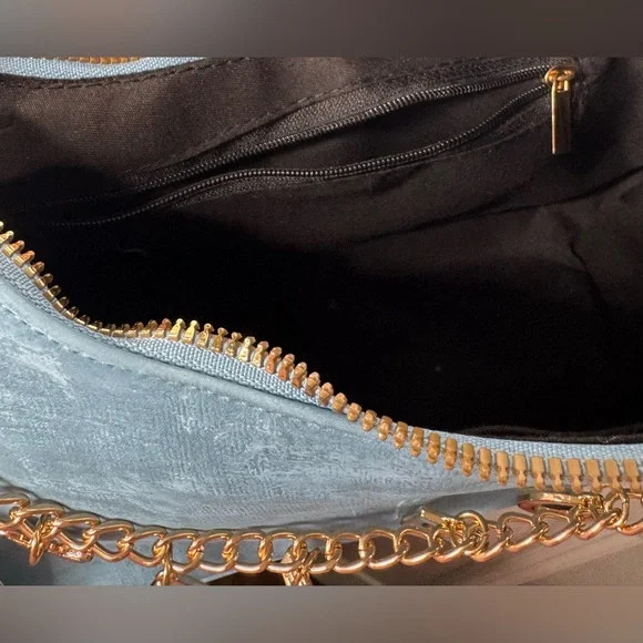 Aeropostale Light Blue Shoulder Bag with Charm Detail purse charms Y2K style - Picture 9 of 10